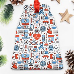 Medical Icons Square Seamless Pattern Bell Ornament (two Sides)