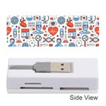 Medical Icons Square Seamless Pattern Memory Card Reader (Stick) Front