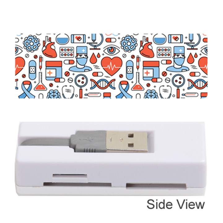 Medical Icons Square Seamless Pattern Memory Card Reader (Stick)