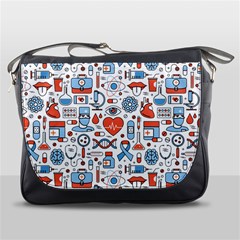 Medical Icons Square Seamless Pattern Messenger Bag by Jancukart