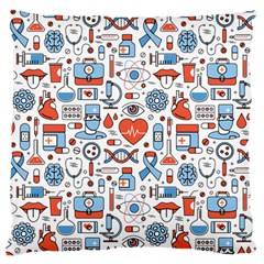 Medical Icons Square Seamless Pattern Large Cushion Case (two Sides) by Jancukart