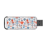 Medical Icons Square Seamless Pattern Portable USB Flash (One Side) Front