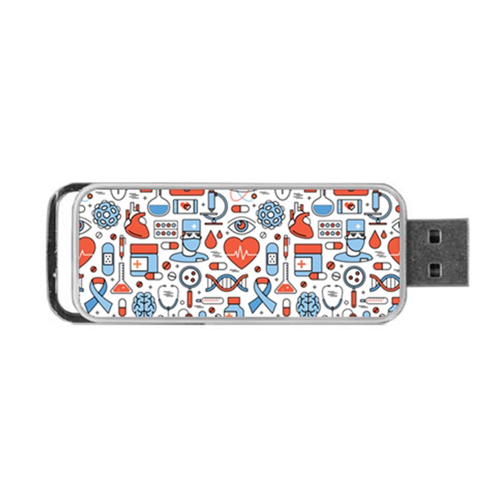 Medical Icons Square Seamless Pattern Portable USB Flash (One Side)