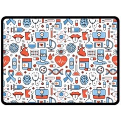 Medical Icons Square Seamless Pattern Double Sided Fleece Blanket (large)  by Jancukart