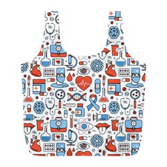 Medical Icons Square Seamless Pattern Full Print Recycle Bag (l)