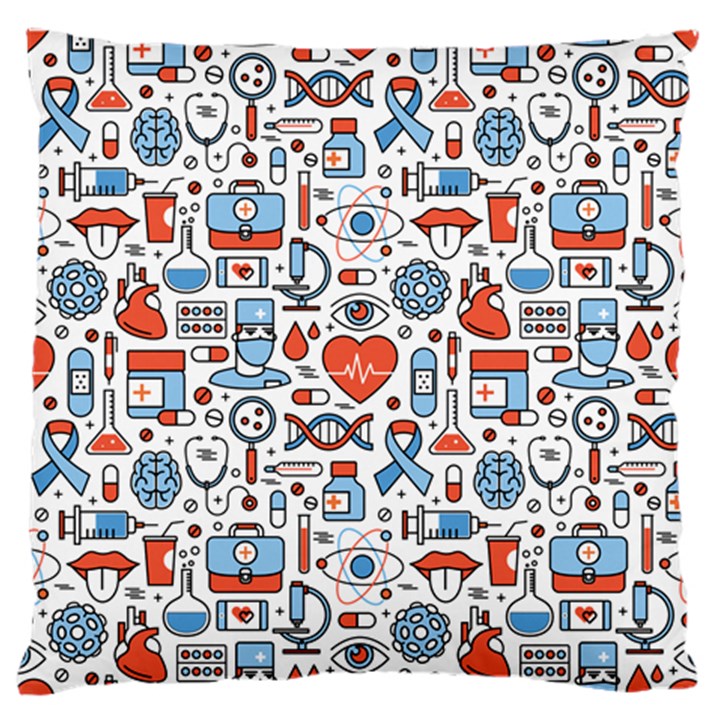 Medical Icons Square Seamless Pattern Standard Flano Cushion Case (Two Sides)