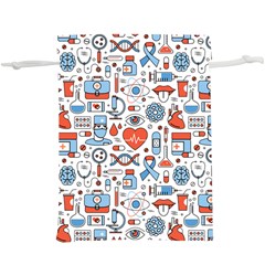 Medical Icons Square Seamless Pattern Lightweight Drawstring Pouch (xl) by Jancukart