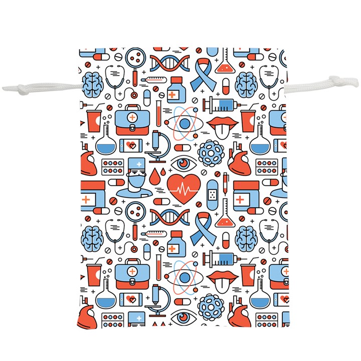 Medical Icons Square Seamless Pattern Lightweight Drawstring Pouch (XL)