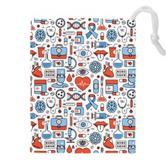 Medical Icons Square Seamless Pattern Drawstring Pouch (5xl) by Jancukart