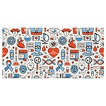 Medical Icons Square Seamless Pattern Banner and Sign 4  x 2  Front