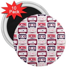 Cassettes Seamless Pattern 3  Magnets (10 Pack) 