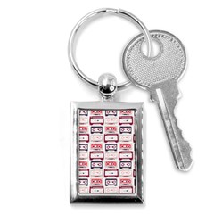 Cassettes Seamless Pattern Key Chain (rectangle)