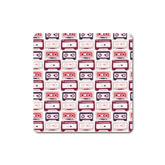 Cassettes Seamless Pattern Square Magnet