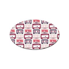 Cassettes Seamless Pattern Sticker Oval (10 Pack)