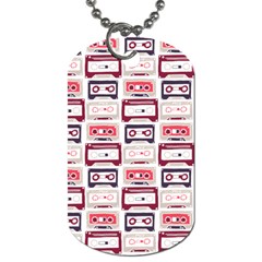 Cassettes Seamless Pattern Dog Tag (two Sides)