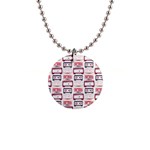 Cassettes Seamless Pattern 1  Button Necklace Front