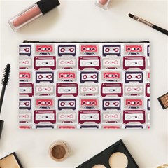 Cassettes Seamless Pattern Cosmetic Bag (large)