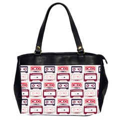 Cassettes Seamless Pattern Oversize Office Handbag (2 Sides)