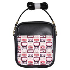 Cassettes Seamless Pattern Girls Sling Bag