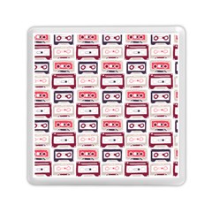 Cassettes Seamless Pattern Memory Card Reader (square)