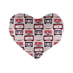 Cassettes Seamless Pattern Standard 16  Premium Heart Shape Cushions