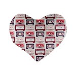 Cassettes Seamless Pattern Standard 16  Premium Heart Shape Cushions Back