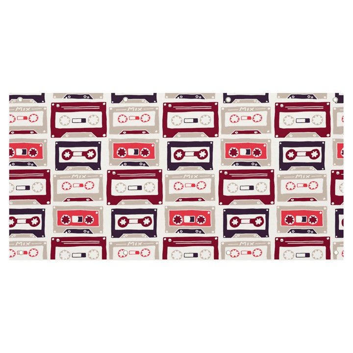 Cassettes Seamless Pattern Banner and Sign 8  x 4 