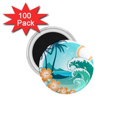 Paradise Heaven Holiday Beach Orange Ocean 1 75  Magnets (100 Pack)  by Jancukart