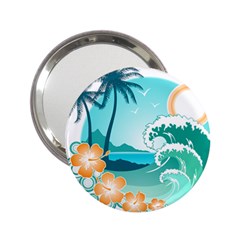 Paradise Heaven Holiday Beach Orange Ocean 2 25  Handbag Mirrors by Jancukart