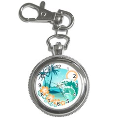 Paradise Heaven Holiday Beach Orange Ocean Key Chain Watches