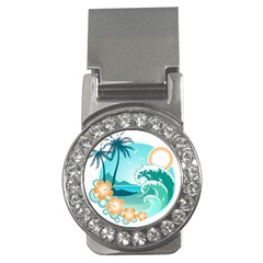 Paradise Heaven Holiday Beach Orange Ocean Money Clips (cz) 