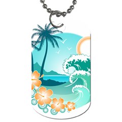 Paradise Heaven Holiday Beach Orange Ocean Dog Tag (one Side)