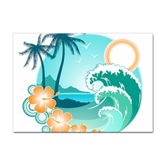 Paradise Heaven Holiday Beach Orange Ocean Sticker A4 (10 Pack)