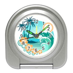 Paradise Heaven Holiday Beach Orange Ocean Travel Alarm Clock