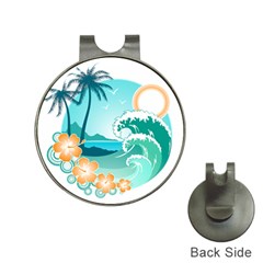 Paradise Heaven Holiday Beach Orange Ocean Hat Clips With Golf Markers