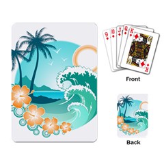 Paradise Heaven Holiday Beach Orange Ocean Playing Cards Single Design (rectangle) by Jancukart