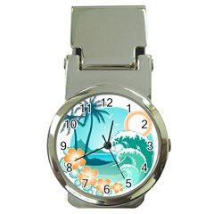 Paradise Heaven Holiday Beach Orange Ocean Money Clip Watches