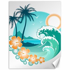 Paradise Heaven Holiday Beach Orange Ocean Canvas 12  X 16 