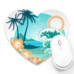 Paradise Heaven Holiday Beach Orange Ocean Heart Mousepad Front