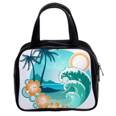 Paradise Heaven Holiday Beach Orange Ocean Classic Handbag (two Sides) by Jancukart