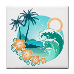 Paradise Heaven Holiday Beach Orange Ocean Face Towel