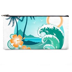 Paradise Heaven Holiday Beach Orange Ocean Pencil Case by Jancukart