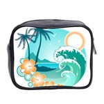 Paradise Heaven Holiday Beach Orange Ocean Mini Toiletries Bag (Two Sides) Back