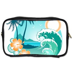 Paradise Heaven Holiday Beach Orange Ocean Toiletries Bag (two Sides)