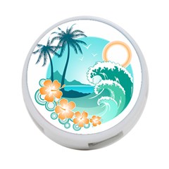 Paradise Heaven Holiday Beach Orange Ocean 4-port Usb Hub (two Sides)