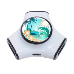 Paradise Heaven Holiday Beach Orange Ocean 3-port Usb Hub