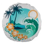 Paradise Heaven Holiday Beach Orange Ocean Large 18  Premium Flano Round Cushions Back