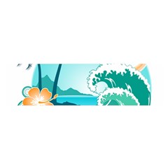 Paradise Heaven Holiday Beach Orange Ocean Oblong Satin Scarf (16  X 60 )