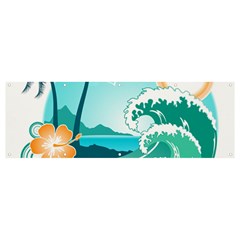 Paradise Heaven Holiday Beach Orange Ocean Banner And Sign 12  X 4  by Jancukart