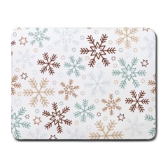 Christmas Background With Snowflake And Star Seamless Pattern Small Mousepad by Jancukart